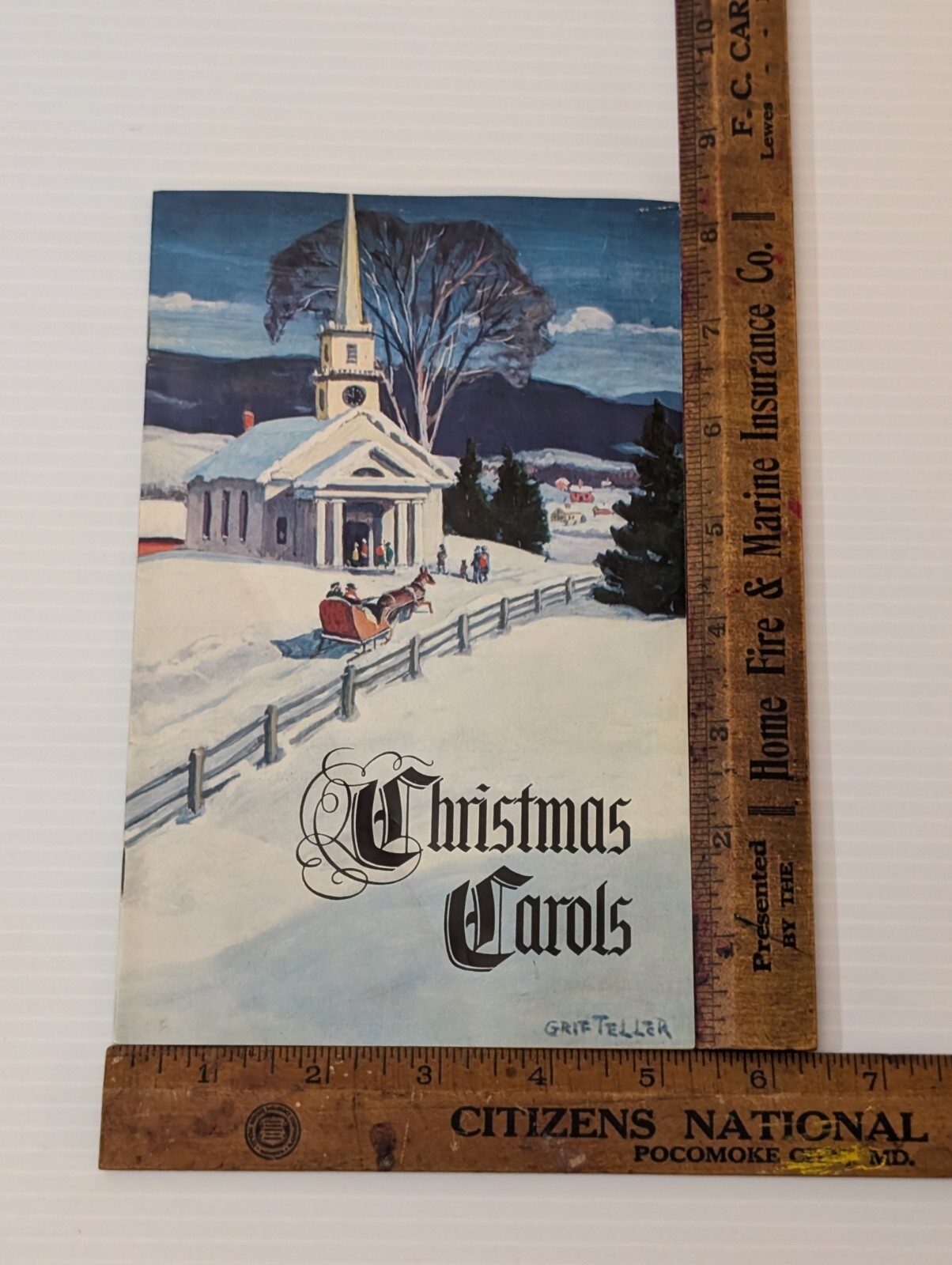Vintage CHRISTMAS CAROLS Cramps Funeral Home Reading PA Grif Teller