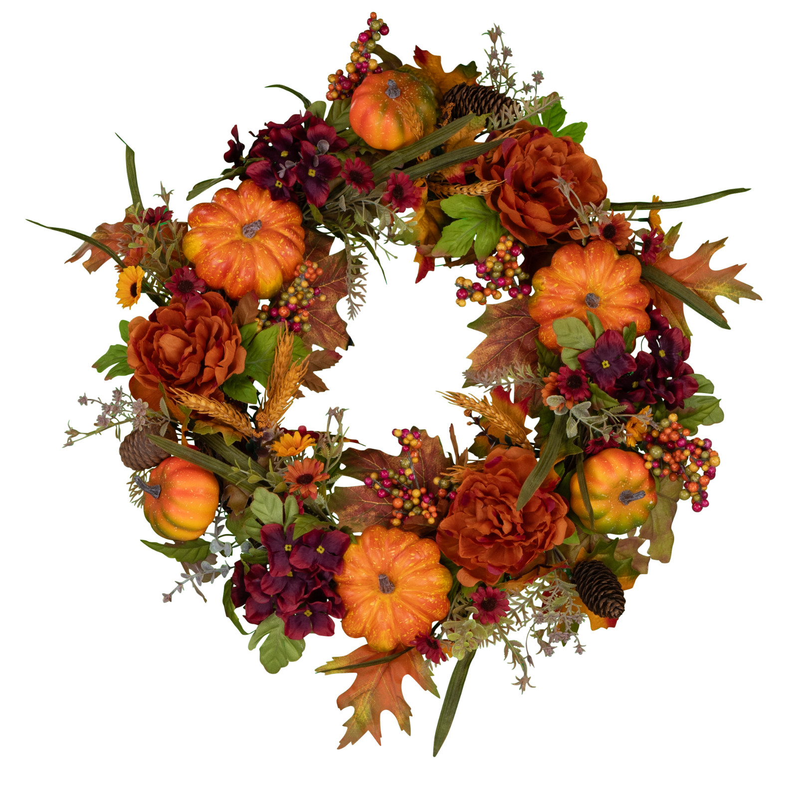 Grapevine Wreaths – Pumpkin Harvest Wreath with Door Hanger