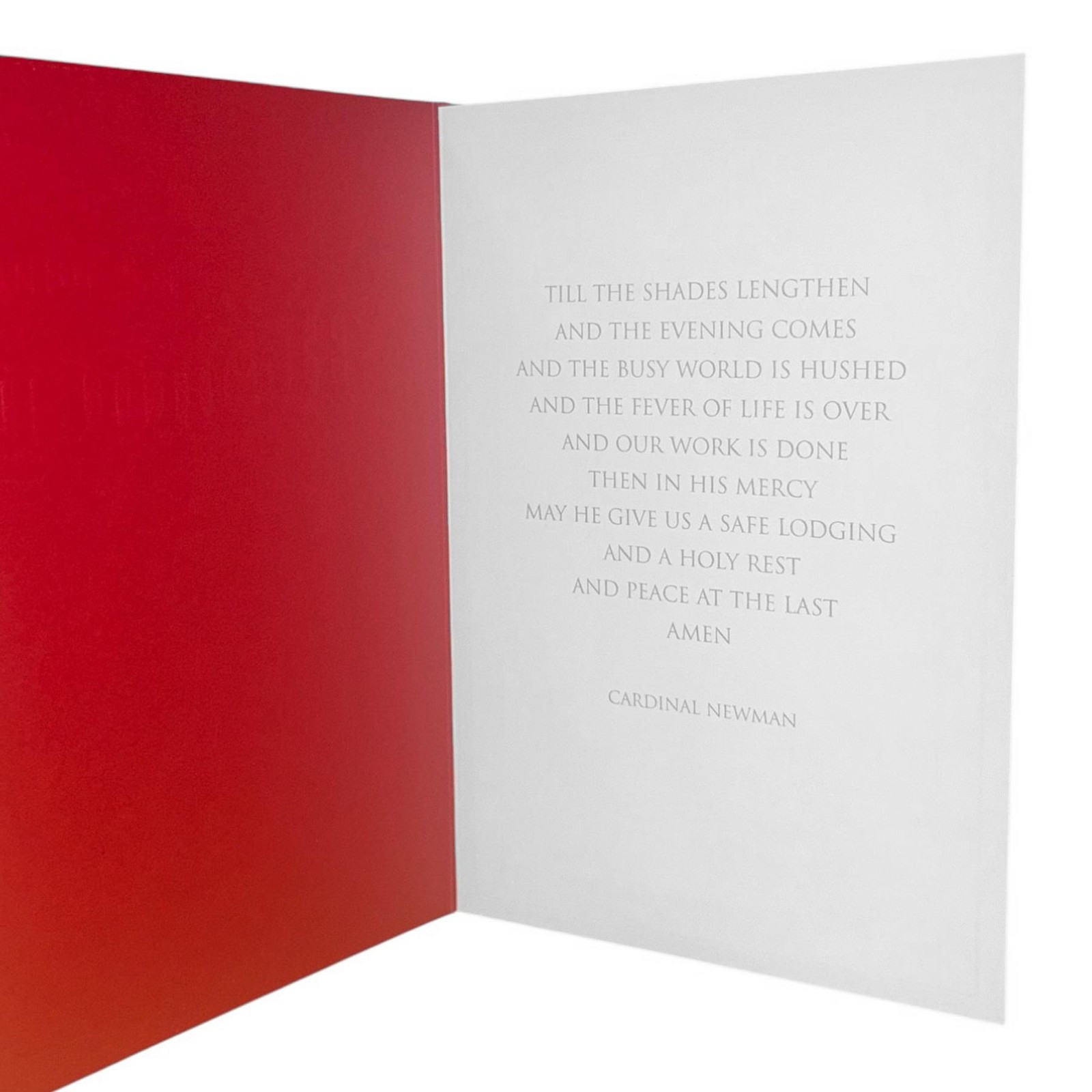Catholic Mass Card and Envelope In Loving Memory Red with Sacred Heart of Jesus