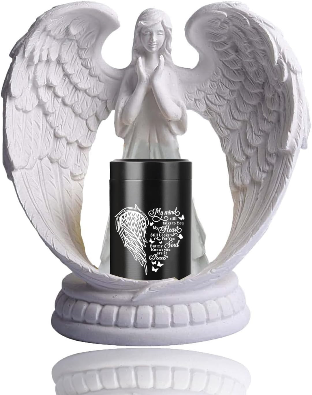 Small Urns for Human Ashes Guardian Angel Wings Heart Mini Cremation Urn for Ash