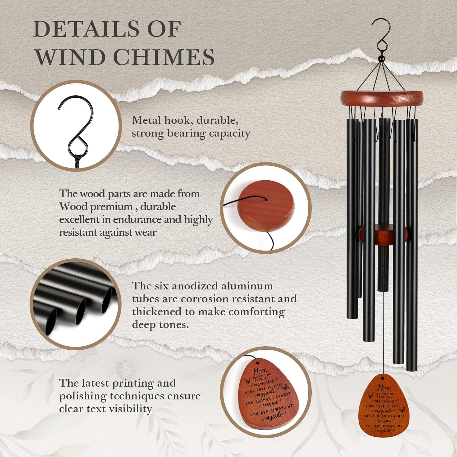 Memorial Gifts Loss of Mom Memorial Wind Chimes in Memory of Mother Bereavement