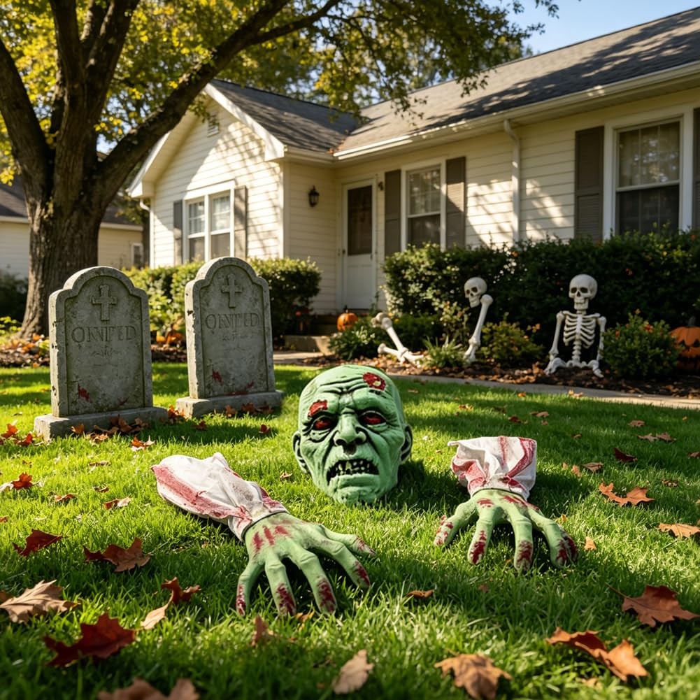 Halloween Zombie Stakes Decorations, Scary Zombie with and Arms Lawn Stakes, …