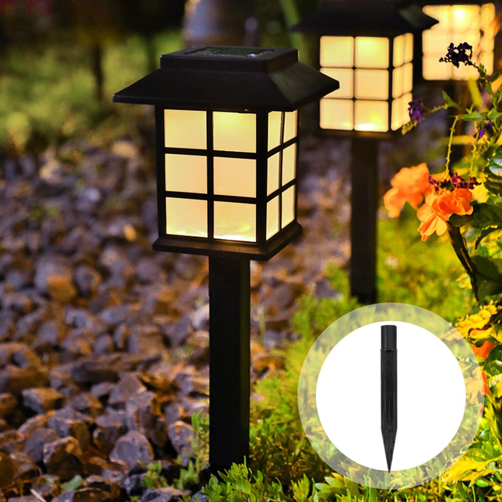 Solar Light Stakes Replacement 10 Pcs Plastic Ground Stakes 5.51 Inch Garden …