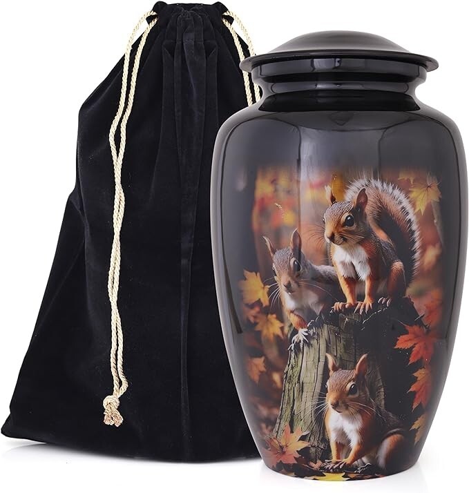 EDEN URNS for Human Ashes Adult Memorial urn Funeral Cremation Urns Squirrel