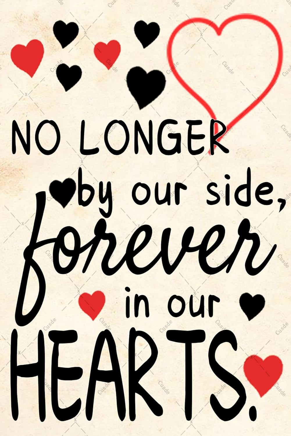 Memorial Day Grave Decorations for Cemetery Garden Metal Tin Signs Heart Saying