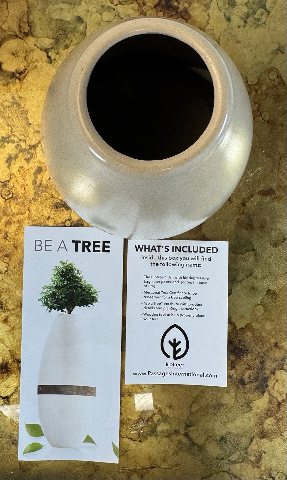 Urn Human Or Animal Urn For Ashes Biotree By Passages Celebrate Life White