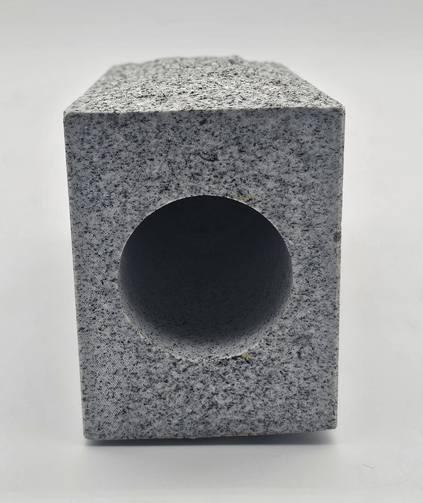 Granite Memorial Vase Tapered Gray Shiney Speckled Edged Cemetery 9″×5.25″×4″