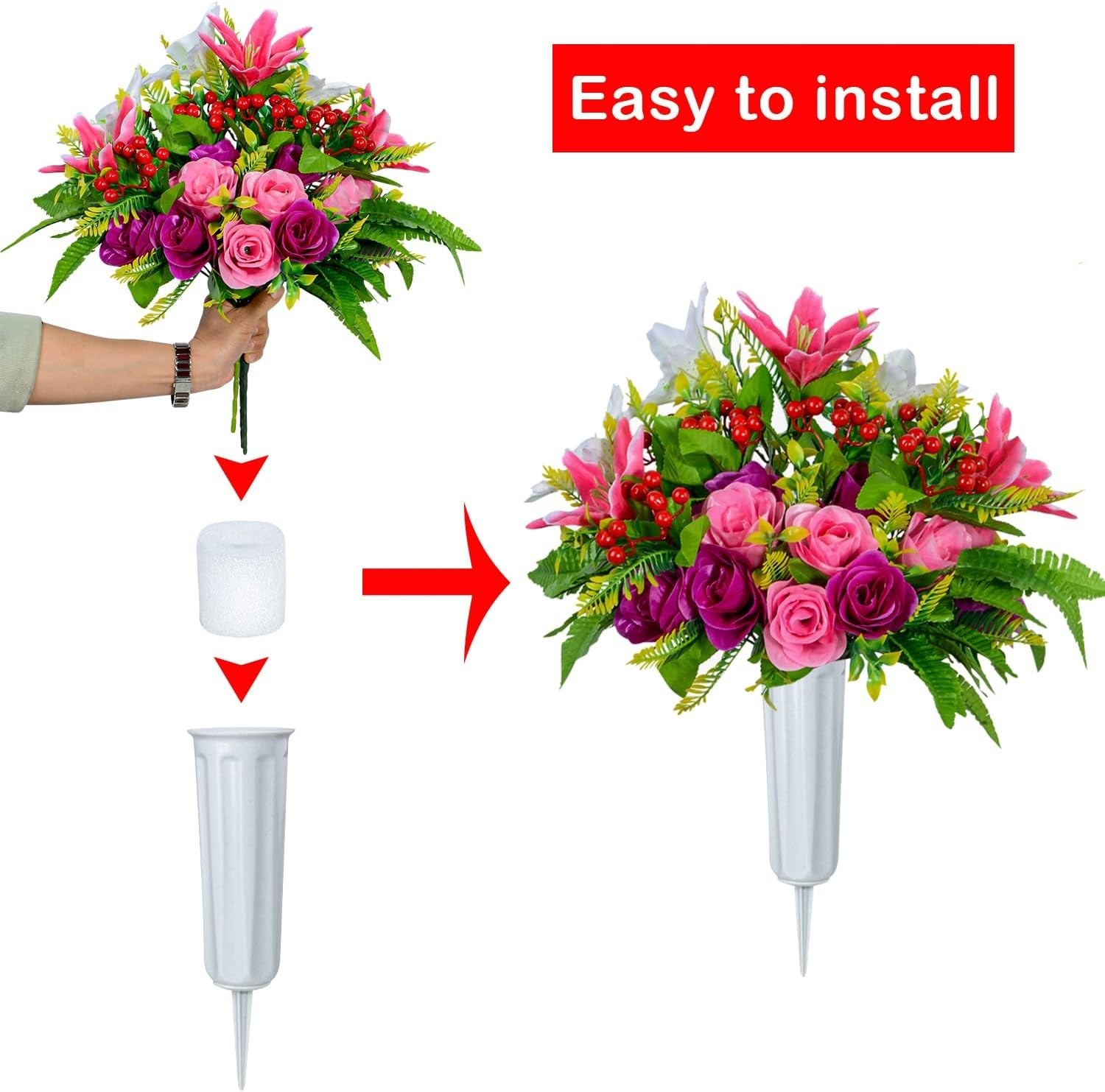 Memorial Grave Flowers for Cemetery Decoration