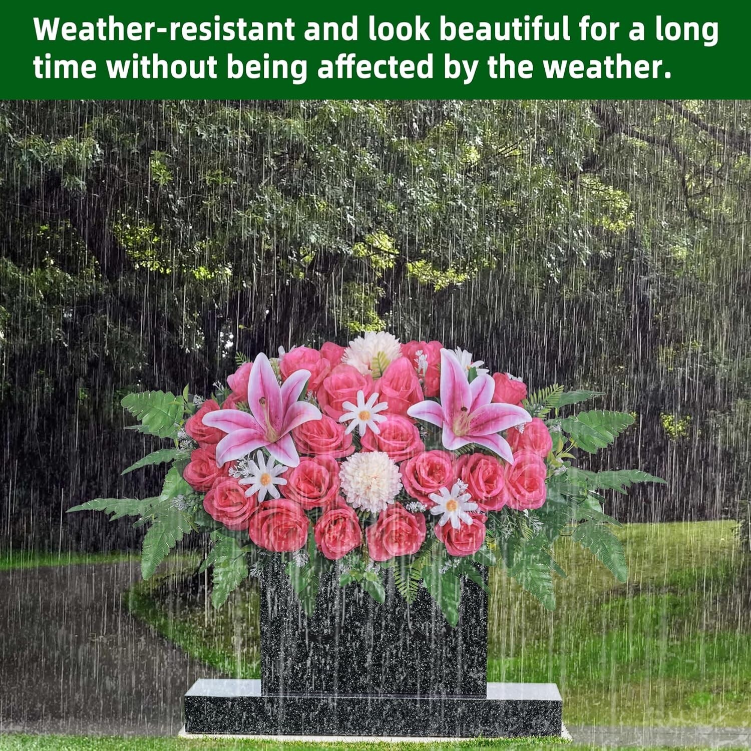 Artificial Cemetery Flower Saddles for Graves, Cemetery Memorial Flowers for …