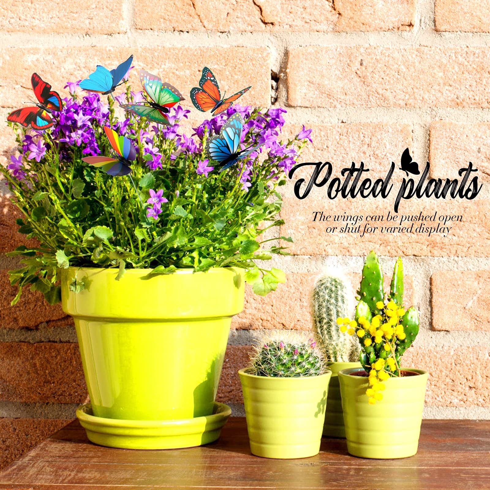60 Pcs Butterfly Garden Stakes Colorful Butterfly Flower Pot Decor for Yard