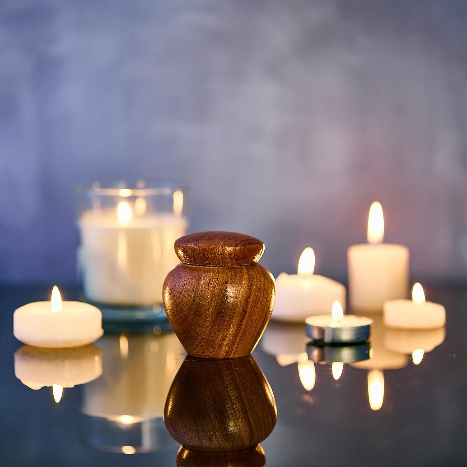 2 Pcs Mini Urns for Human Ashes Wood Small Keepsake Cremation Urn Grain for Huma