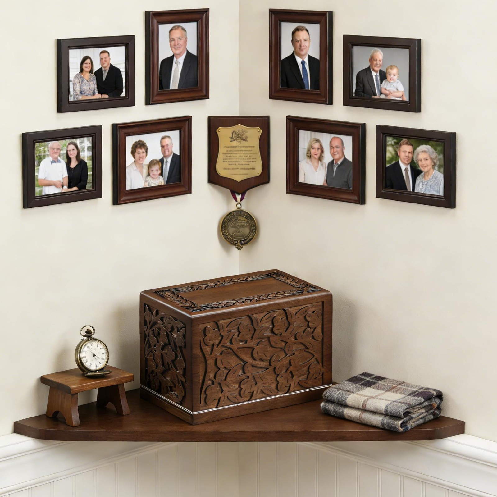 Tree of Life Wooden Cremation Urn for Human Ashes Adult Men Women & Pet Walnut