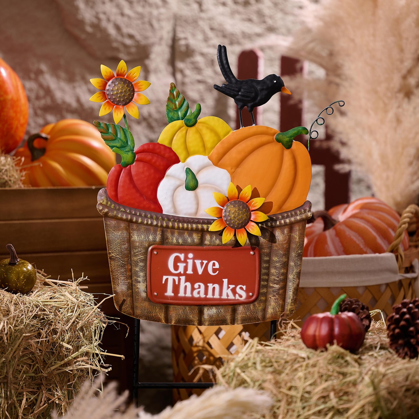 Fall Outdoor Decor, Pumpkin Fall Garden Decorations, Autumn Metal Yard Signs …