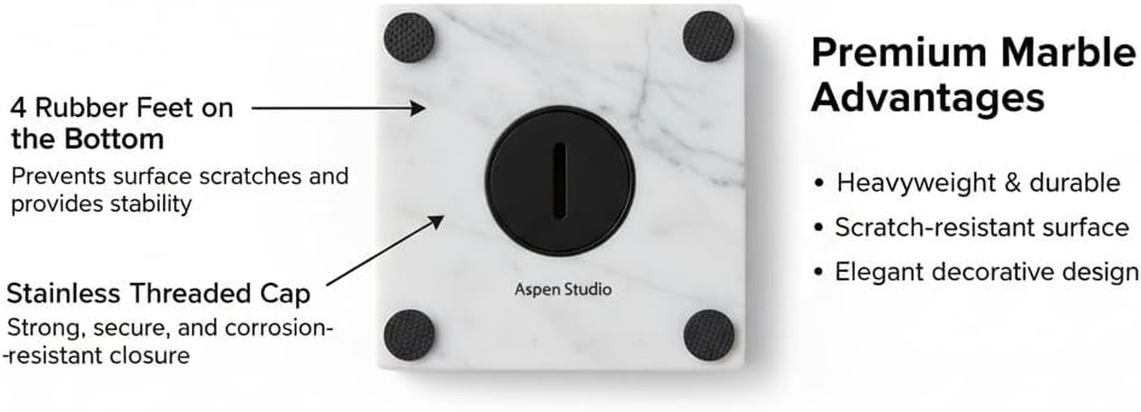 Aspenstudio Carrara Marble Urn Genuine Vertical Marble Urn for Human Adult Crema