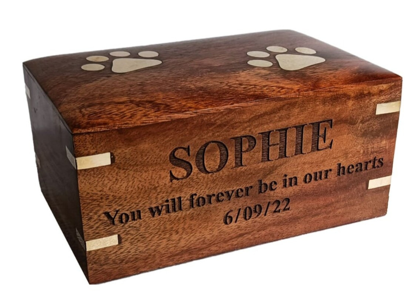 HandCrafted Masonic Rosewood Urn for Pets Cat,Dog with Personalization (60 Lbs).