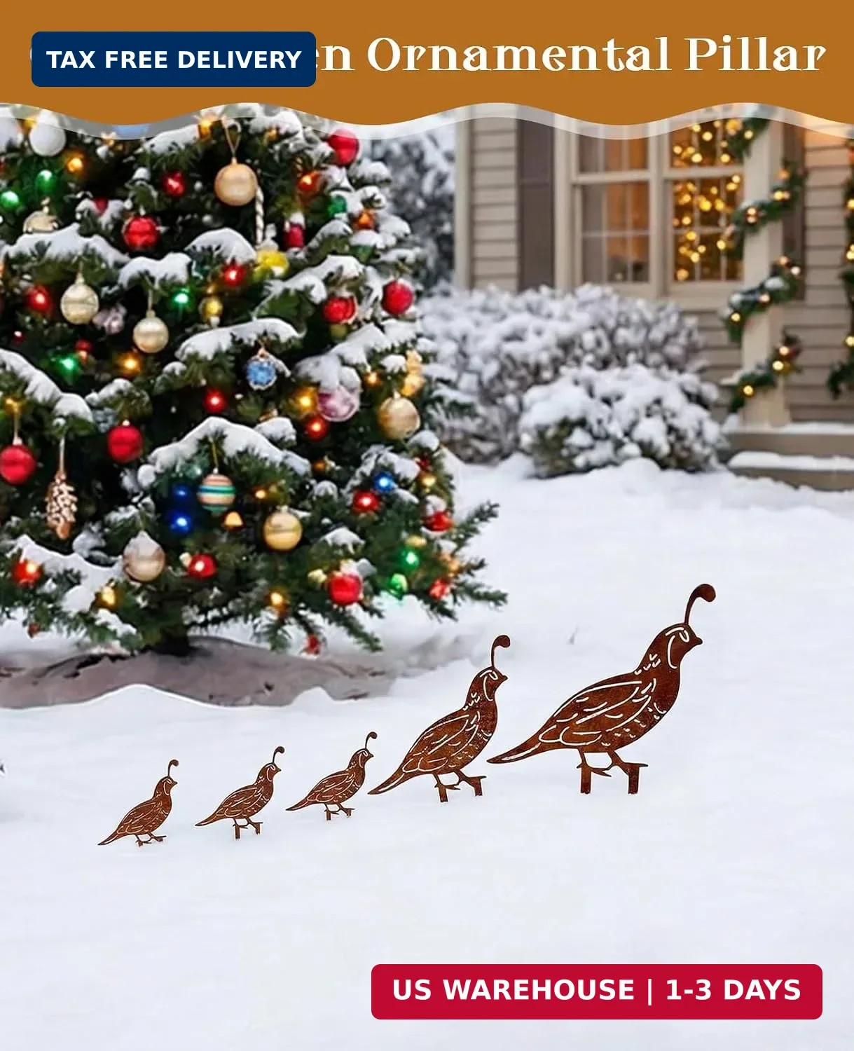 5PCS Metal Quail Yard Art Decor Stakes, Decorative Garden Stakes, Outdoor Cleara