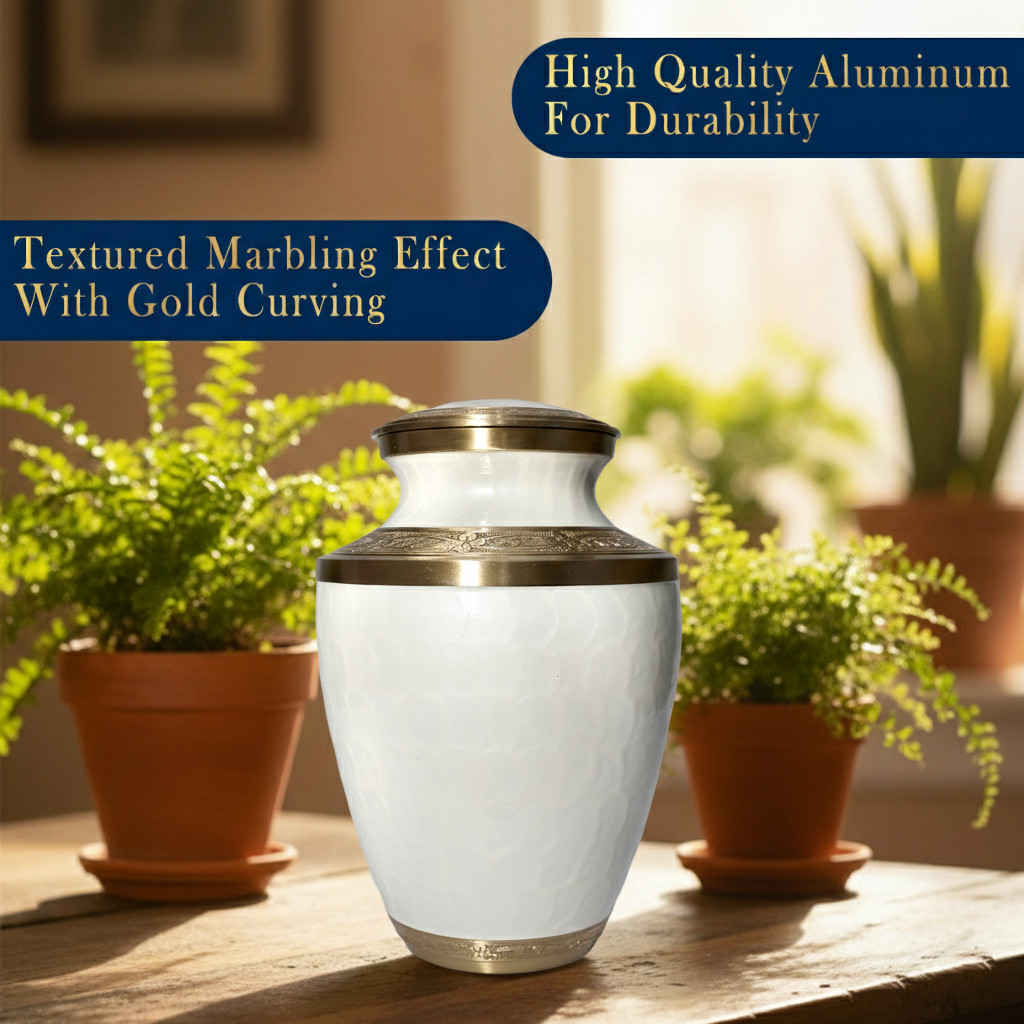 Large Solid Brass Cremation Urn for Human Ashes Handcrafted Funeral Memorial Urn