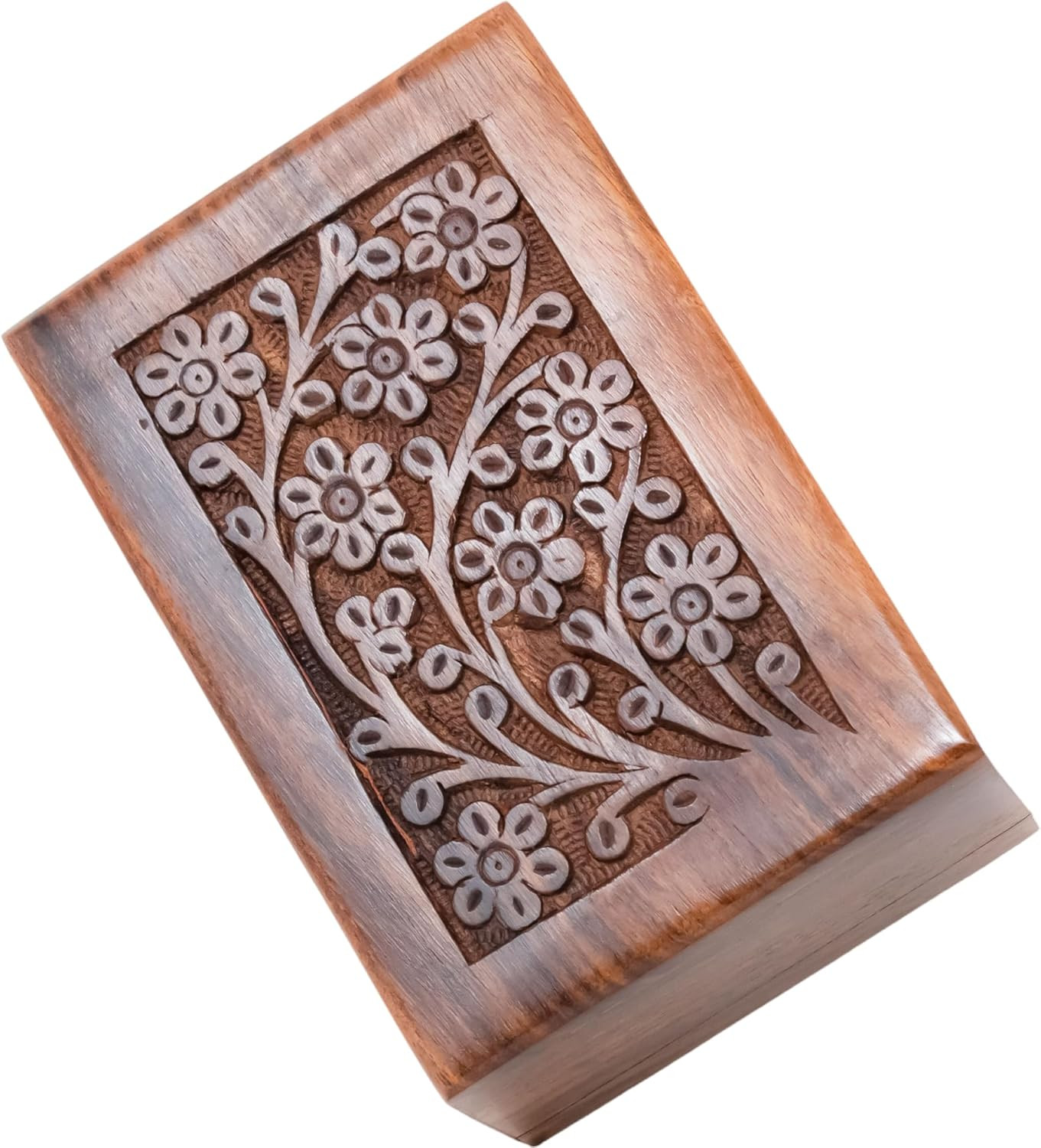 Handcrafted Keepsake Wooden Urn Box for Ashes – Beautiful Wooden Urn Tree of Lif
