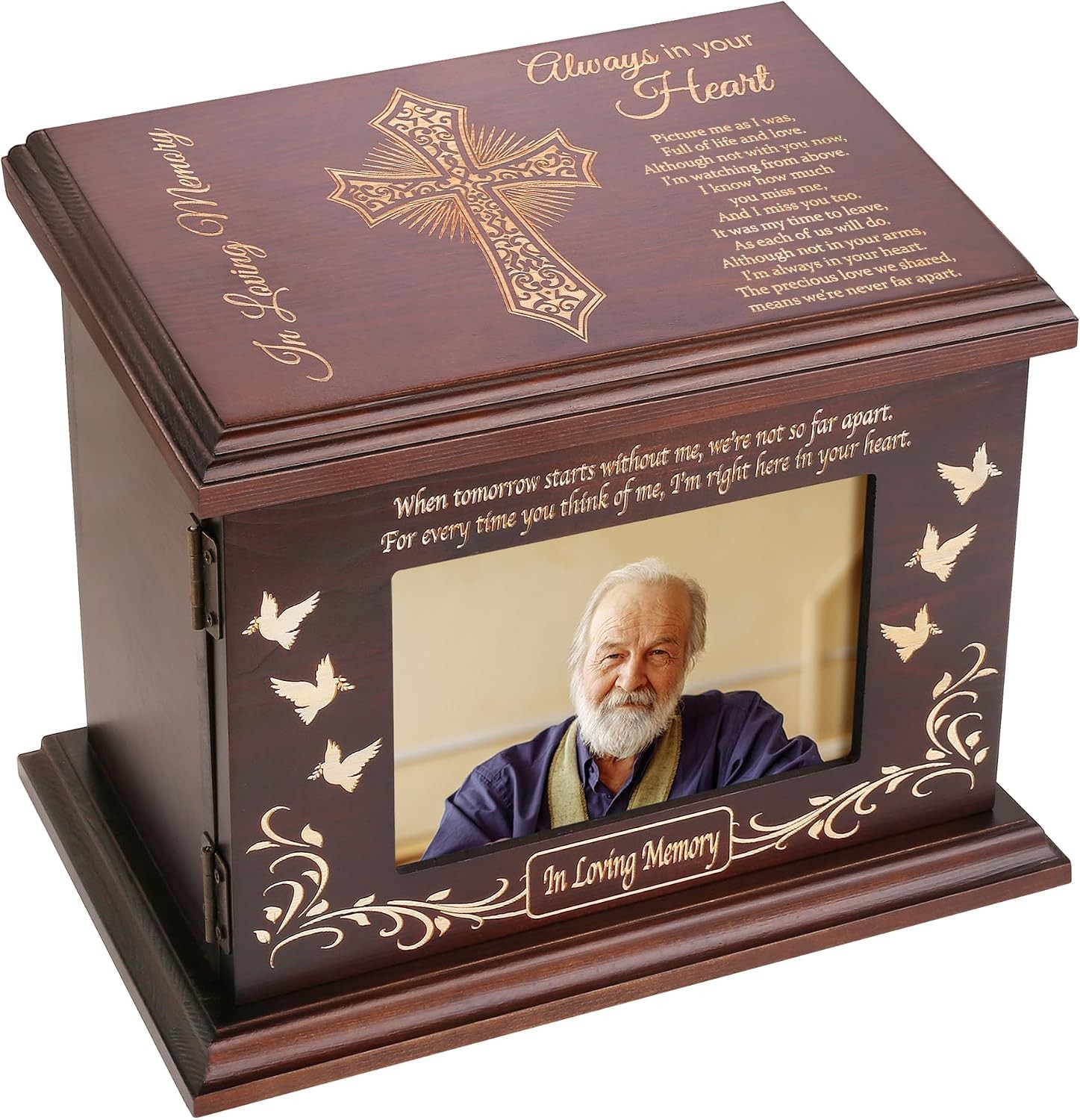 Cremation Urns for Ashes, Wooden Picture Frame Caskets, Holds 250 LBS