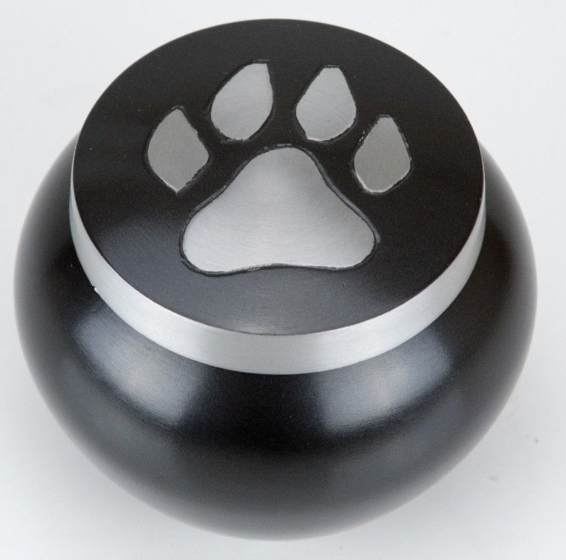 45 Cubic Inches Nickel/Gray Aluminum Pawprint Pet Jar Urn for Cremation Ashes