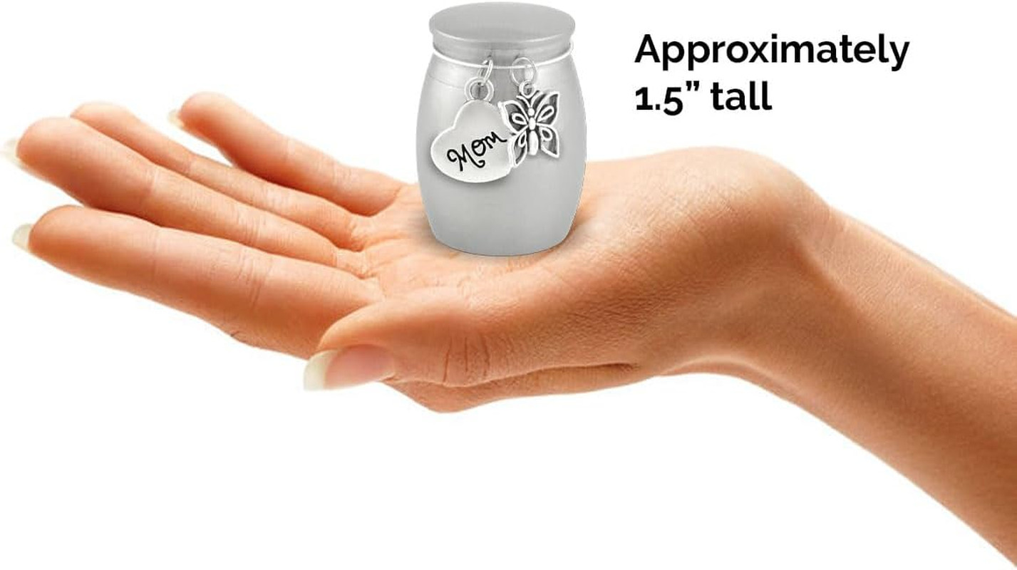 Small Urn for Mom Butterfly Keepsake Miniature Ashes Holder for Loss of Mother f
