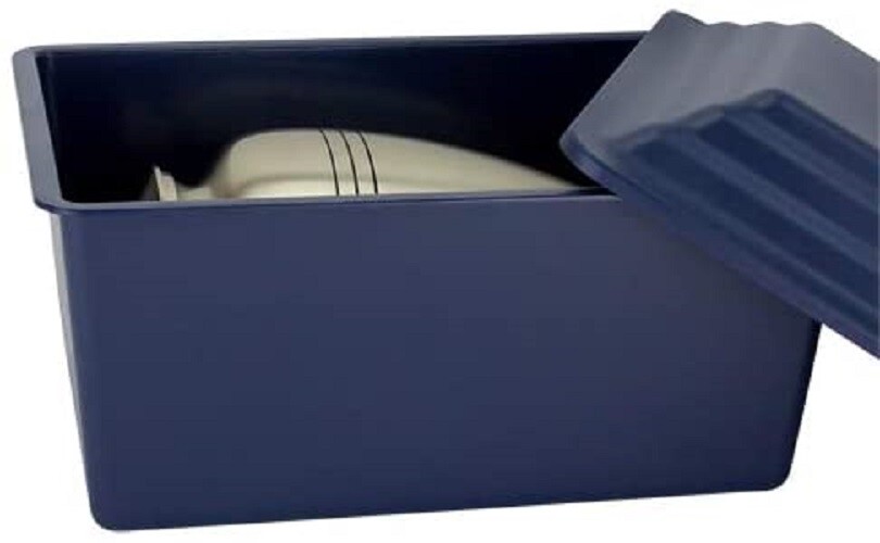 Large/Adult Blue Polymer Urn Vault for Ground Burial for Funeral Cremation Urn
