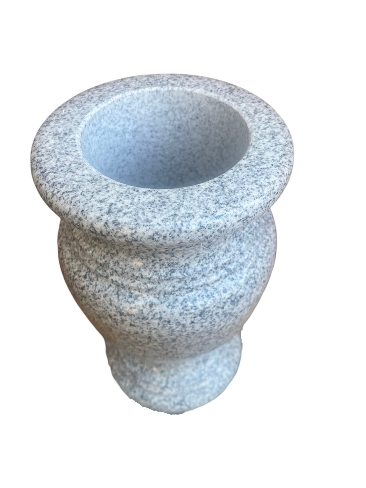 Cemetery Memorial Granite Round Vase Georgia Gray Match 7.5″ x 12″ polished