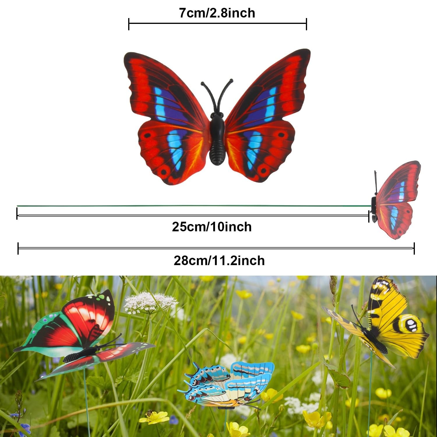 Butterfly Decorations, 75 Pcs Butterfly Stakes PVC Waterproof Decorative Colo…