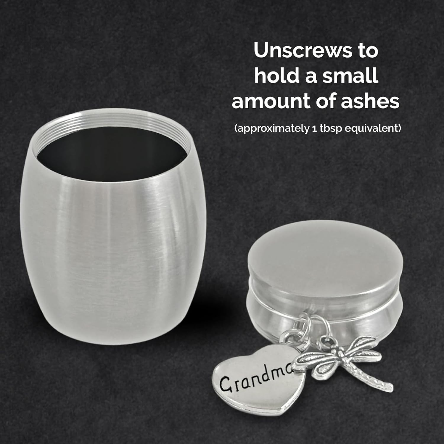Grandma Dragonfly Small Urn for Human Ashes Cremation Keepsake Memorial Stainles