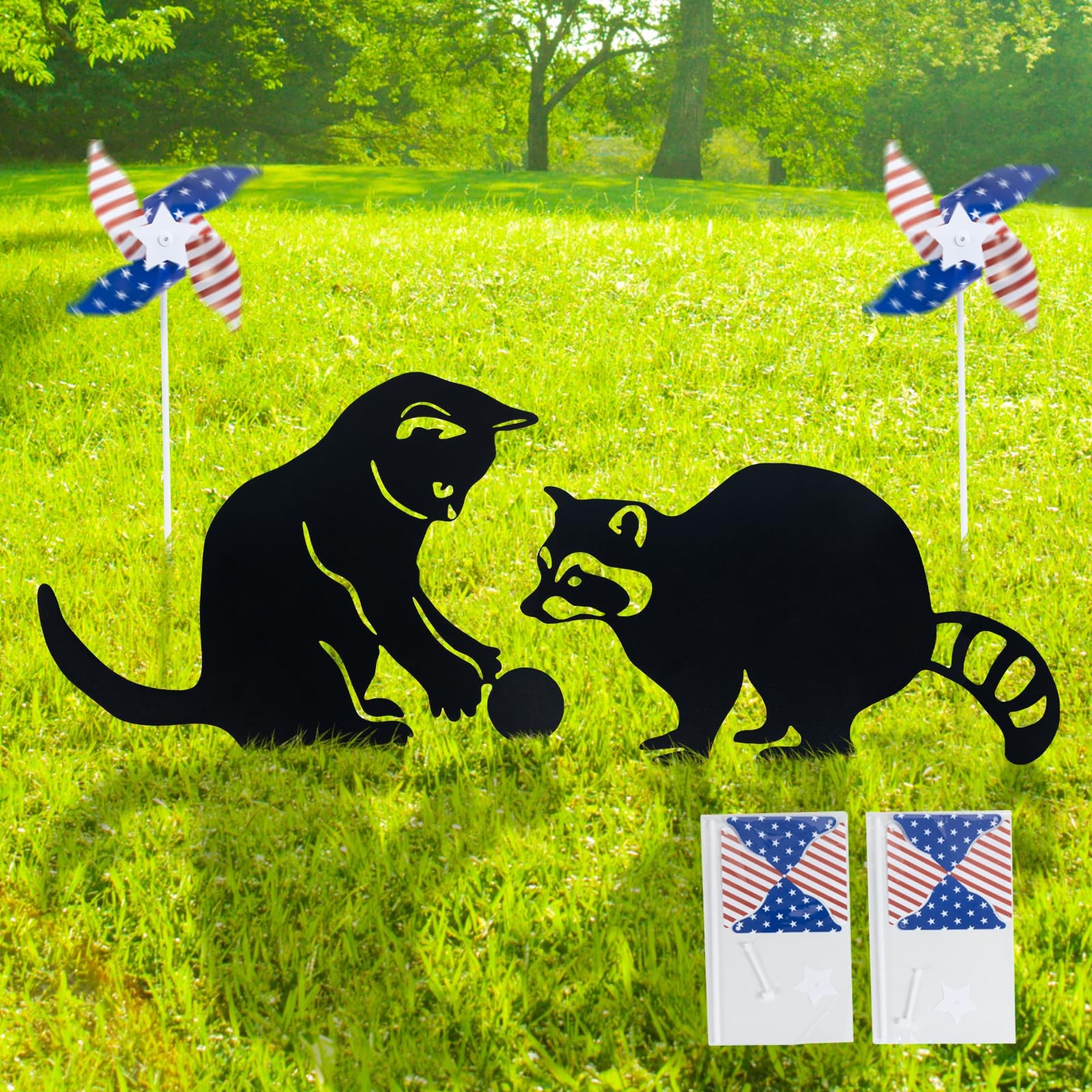 Decorative Garden Stakes, Animal Silhouette Set of 2-12 Inch Rust-Resistant M…