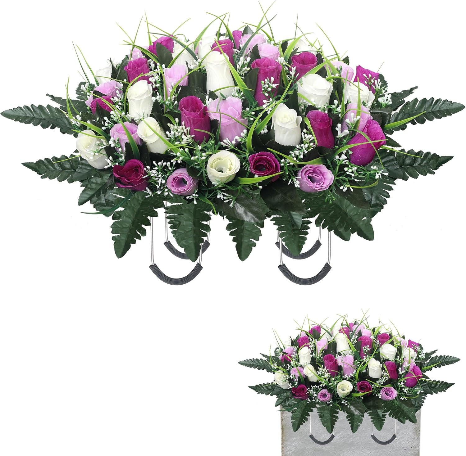 Cemetery Flowers for Grave,Headstone Flower Saddle,Flowers for Cemetery Grave De