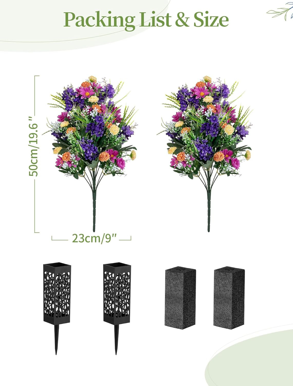Artificial Cemetery Flowers for Grave: Memorial Day Flowers for Cemetery – Outdo