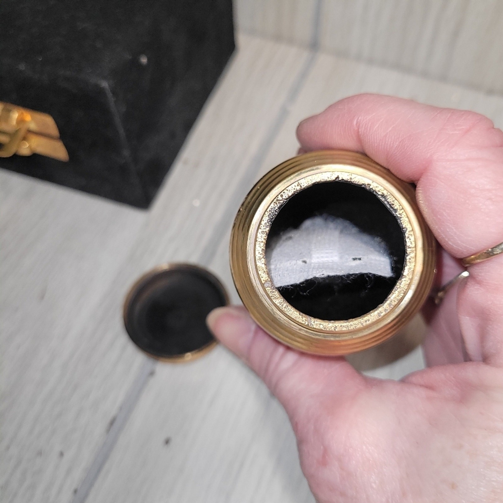 Colorful Brass Keepsake Urn with Black Velvet Box Sunset Ocean For Human Ashes
