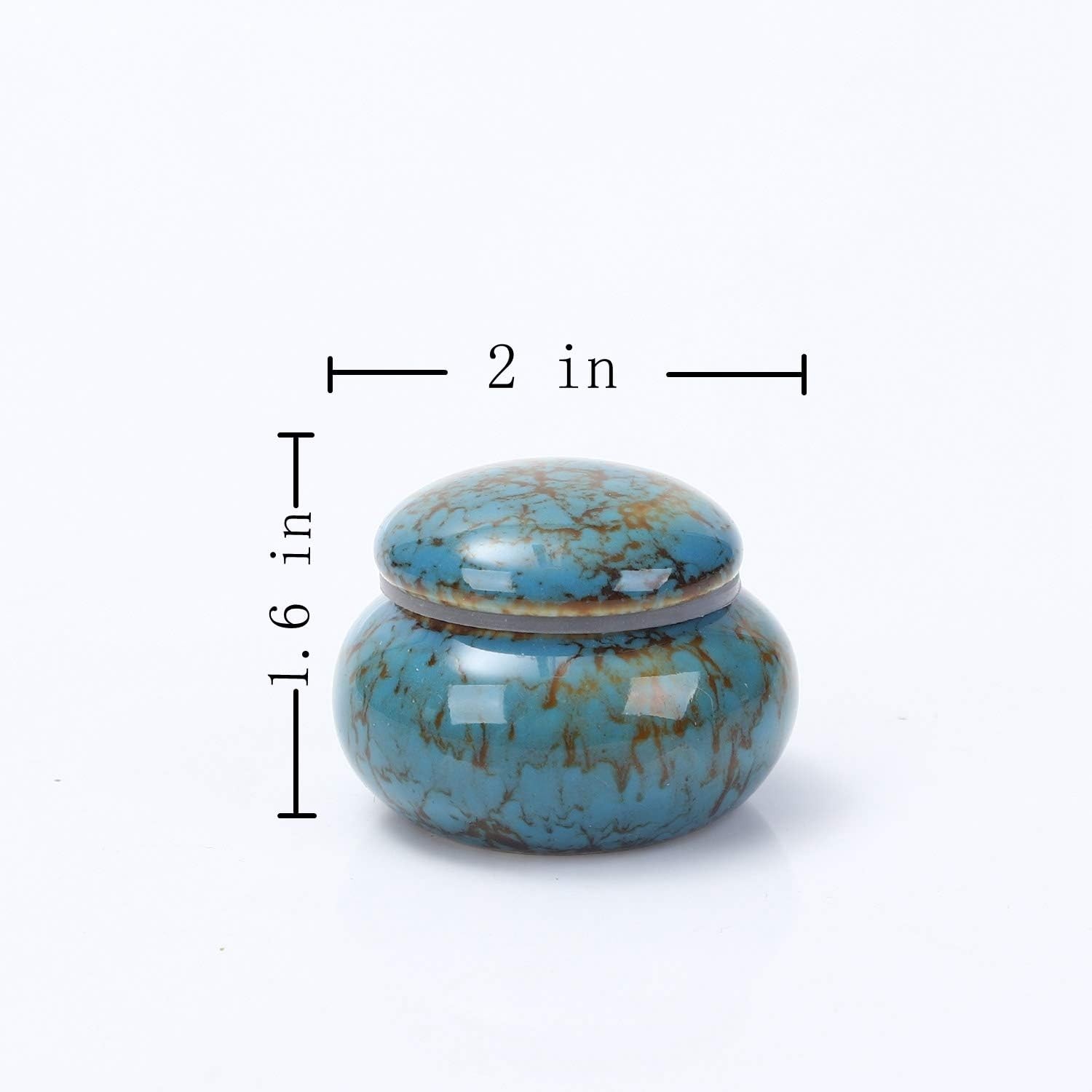 Beautiful Blue Paw Pattern Cup Urn – 1.6” Handcrafted Ceramic Keepsake