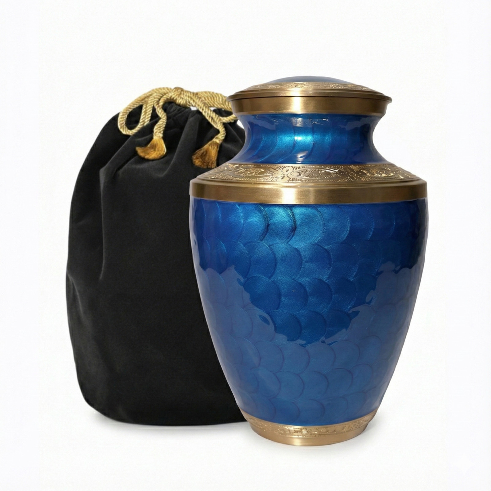 Large Solid Brass Cremation Urn for Human Ashes Handcrafted Funeral Memorial Urn