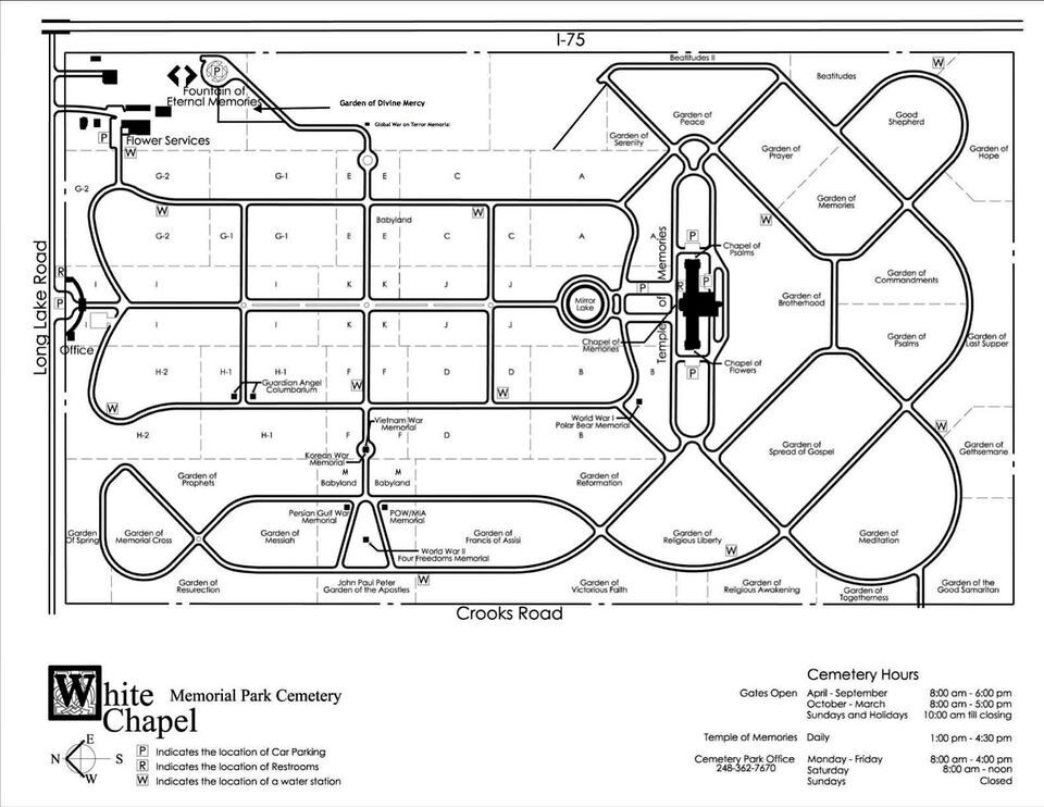 2 Side By Side Plots At White Chapel Memorial Park Cemetery – Troy, Michigan