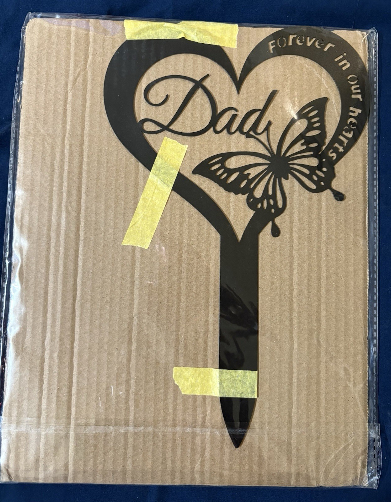 Heart Shaped Garden Stake Daddy Memorial Remembrance Plaque Cemetery /Grave Sign