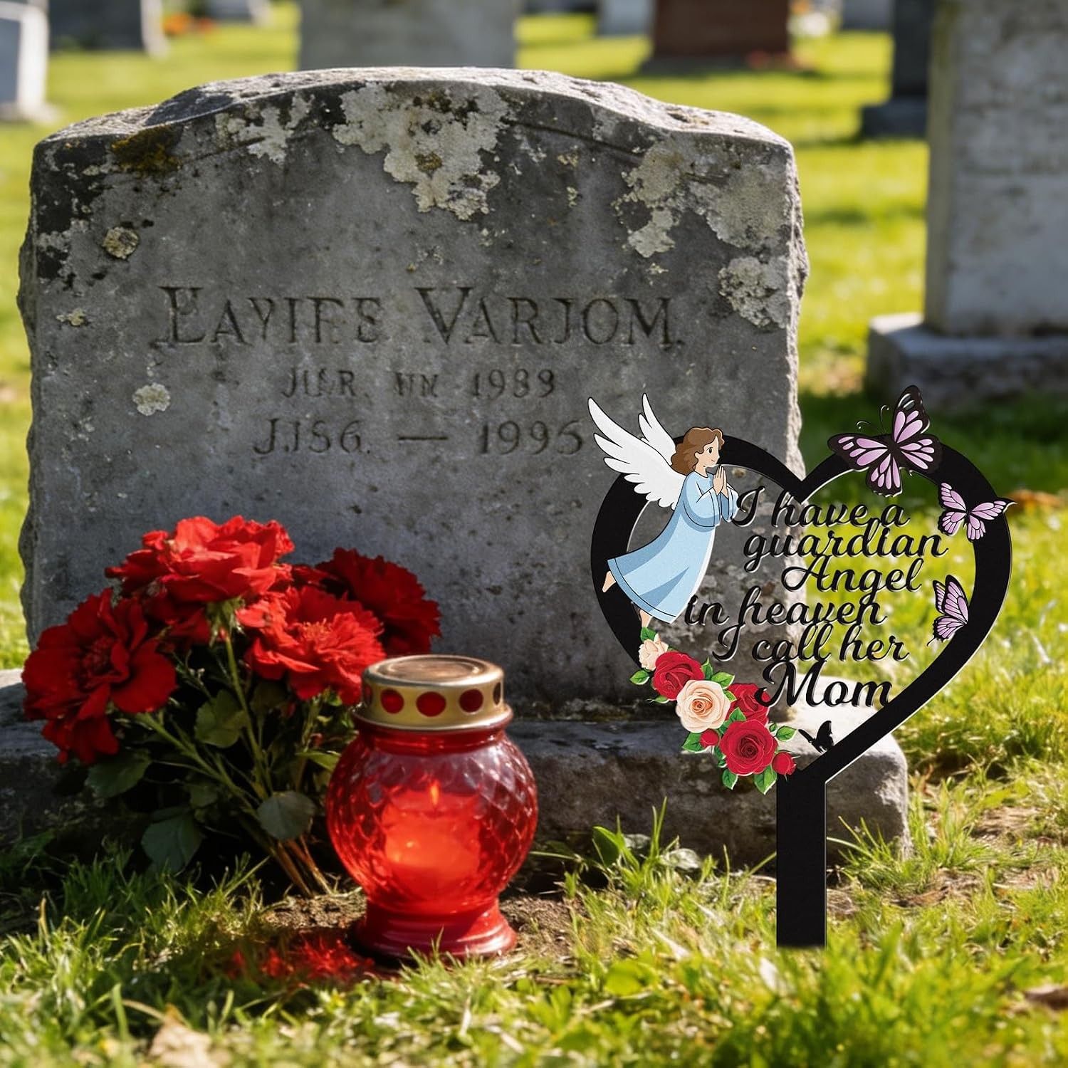 Mom Metal Cemetery Grave Markers Personalized Memorial Grave Stones for Mom