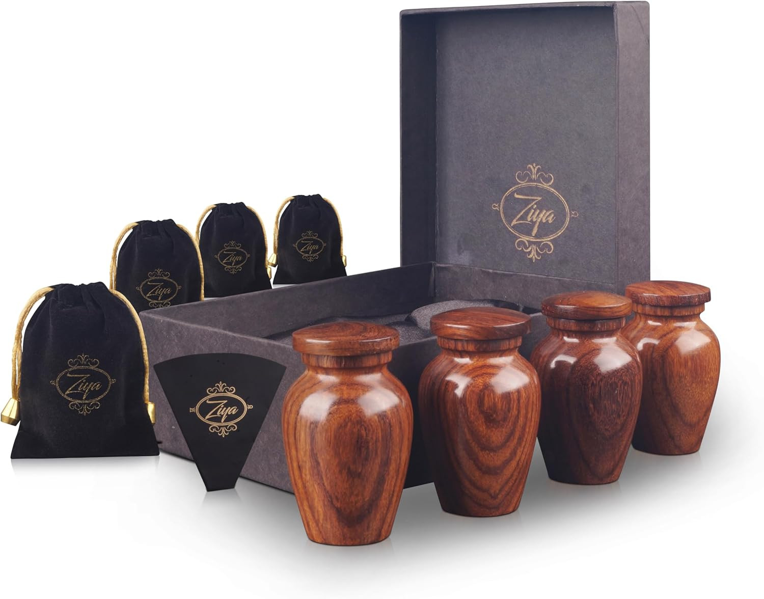 Wooden Cremation Small Urns for Human Ashes Keepsake Adult Male Female – Mini Ur
