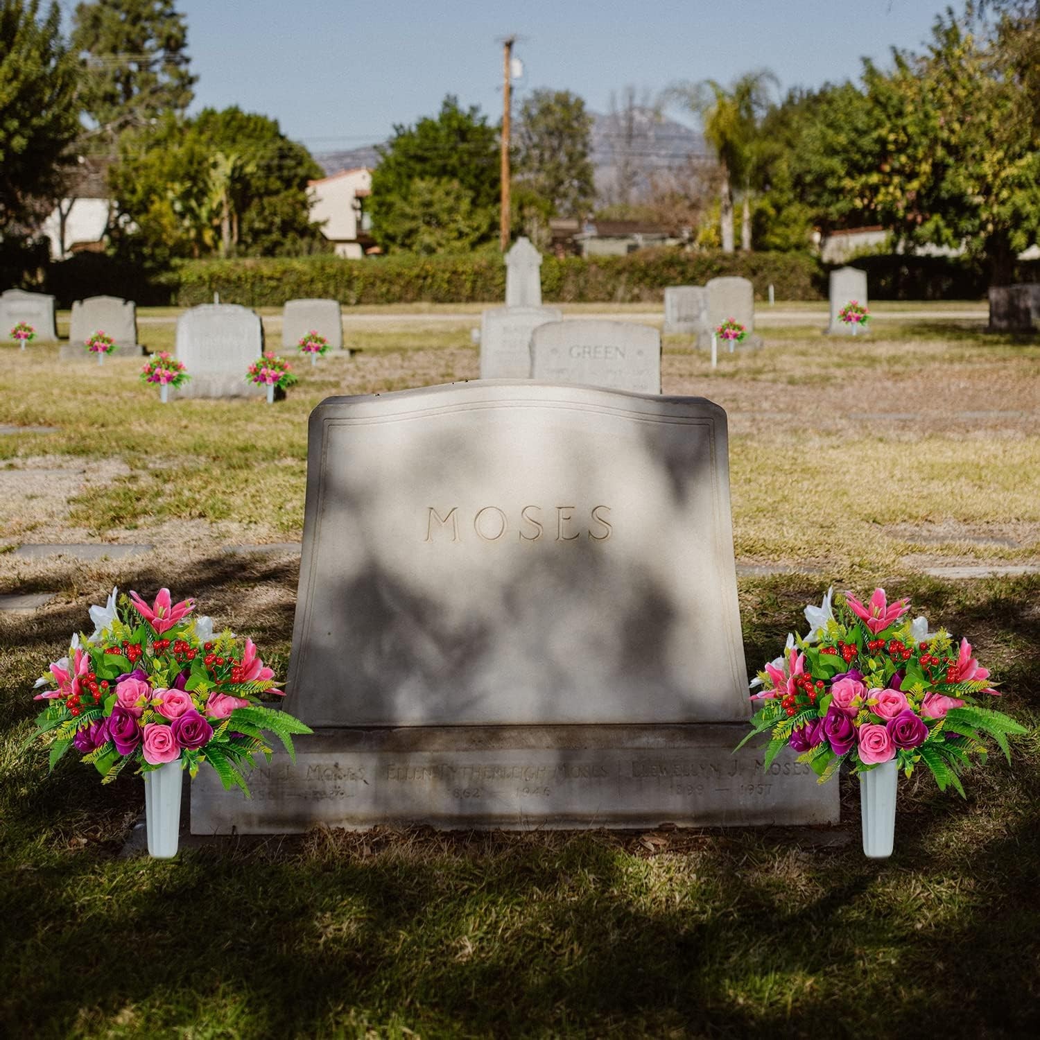 Memorial Grave Flowers for Cemetery Decoration