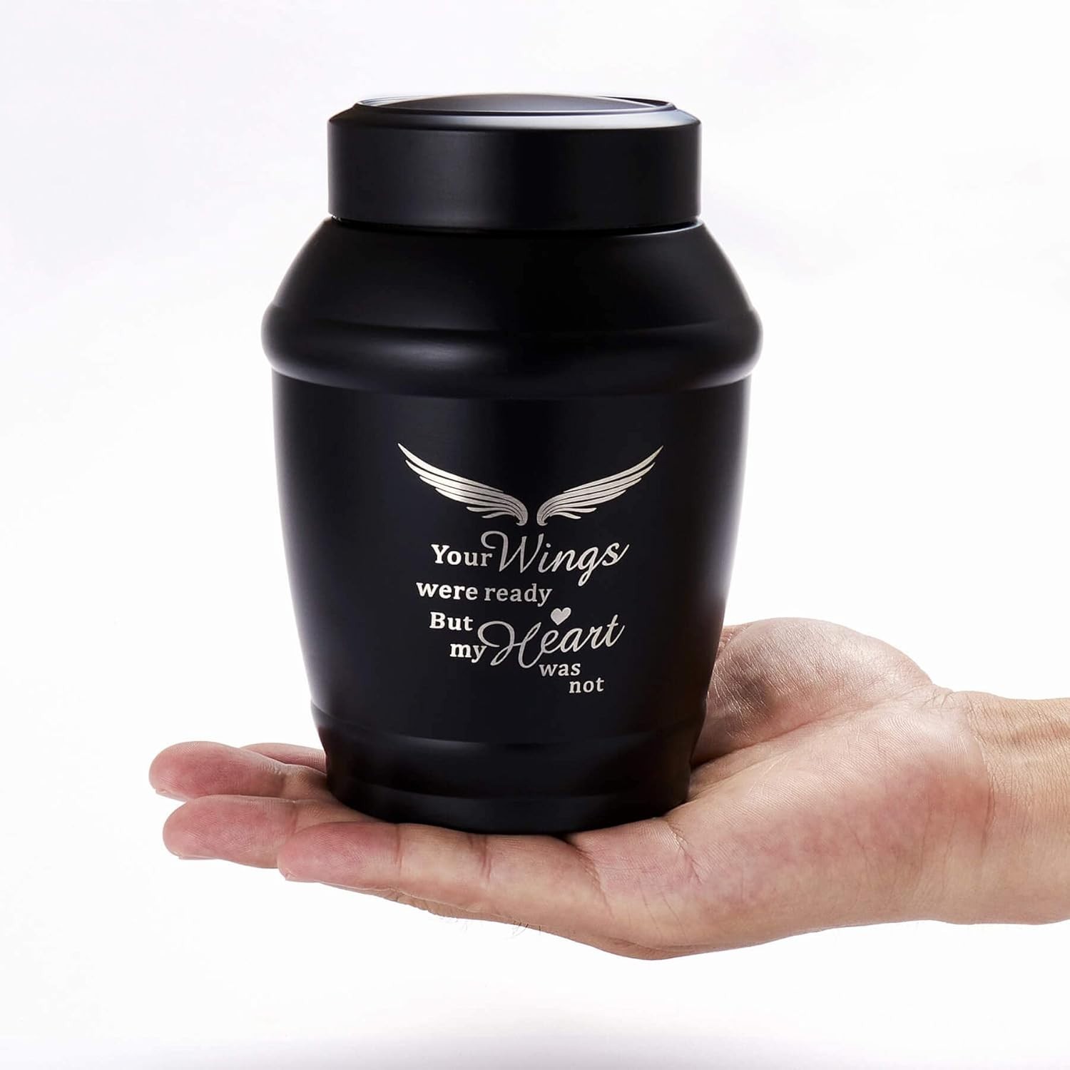 Beautiful 5.7 Inch Black Wings Urn for Ashes – Secure & Durable Memorial