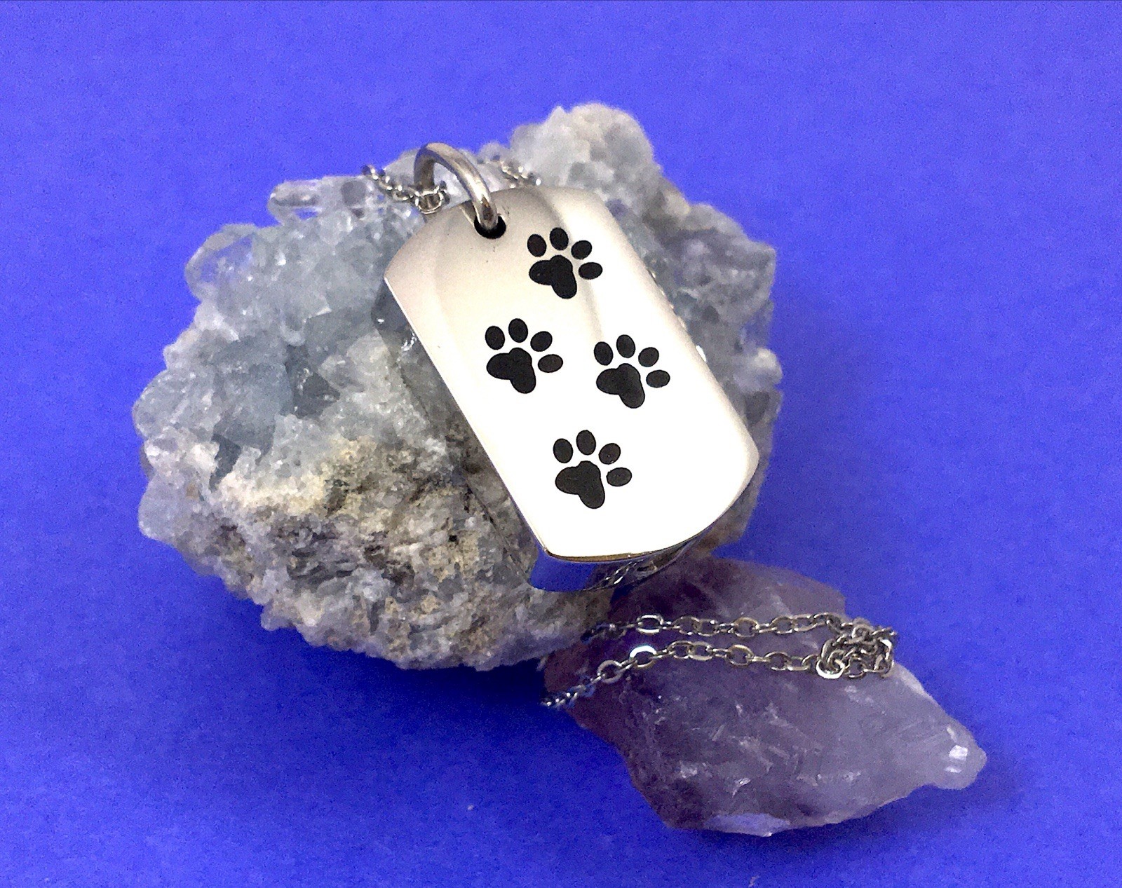 Keyring Urn .5″ Key Chain Pet Cremation Pendant Holds Ashes Dog Cat Paw Prints