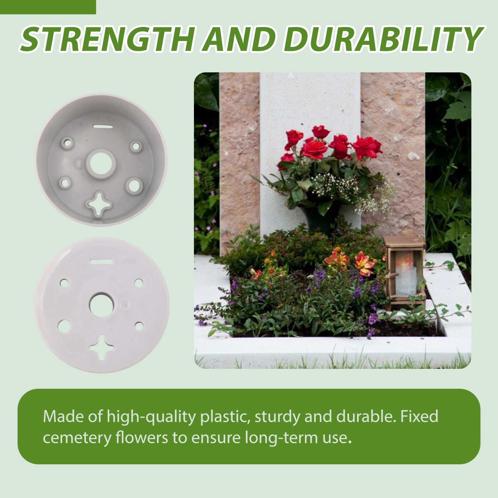 6 Pcs Cemetery Grave Vase Inserts Plastic Cemetery Flowers Holder Bracket6926