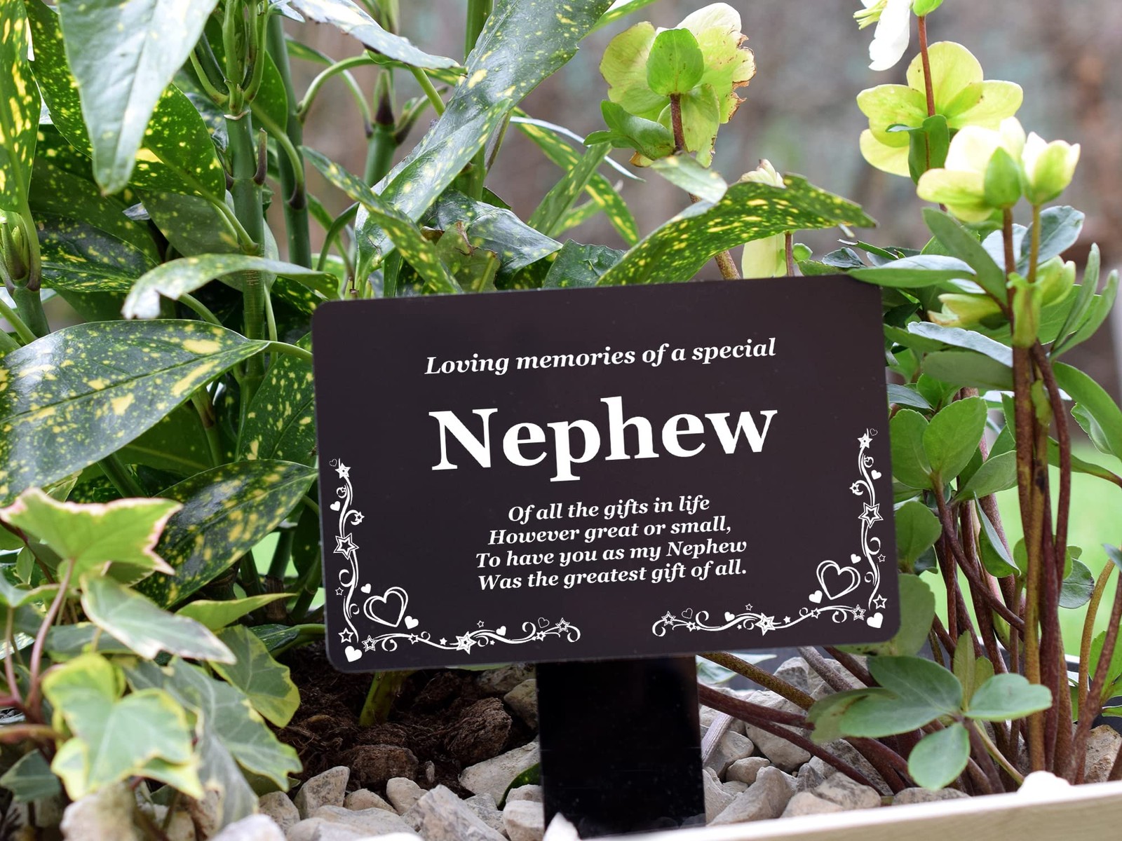 Origin Nephew Memorial Stake – Engraved with Poem (Gold/Silver/Copper or Blac…