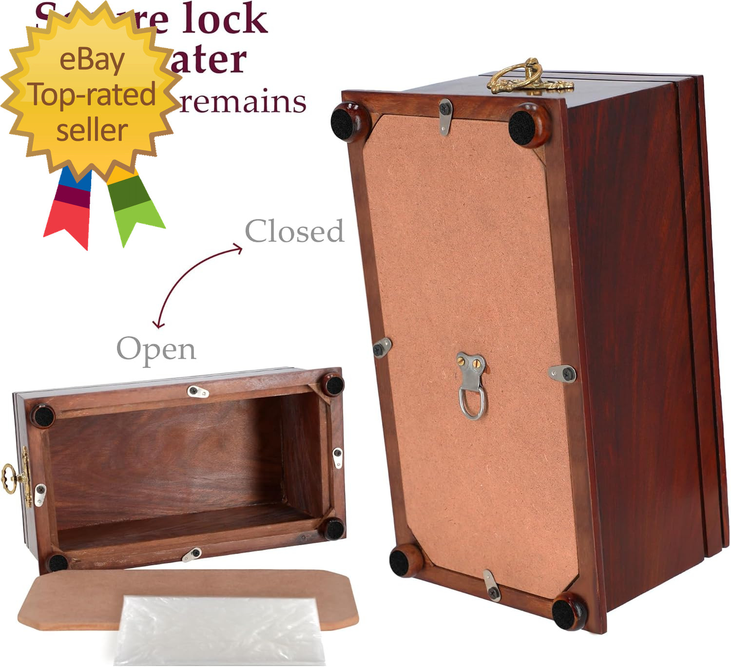 Wood Cremation Urns for Human Ashes Casket for Humans Decorative Burial Urn