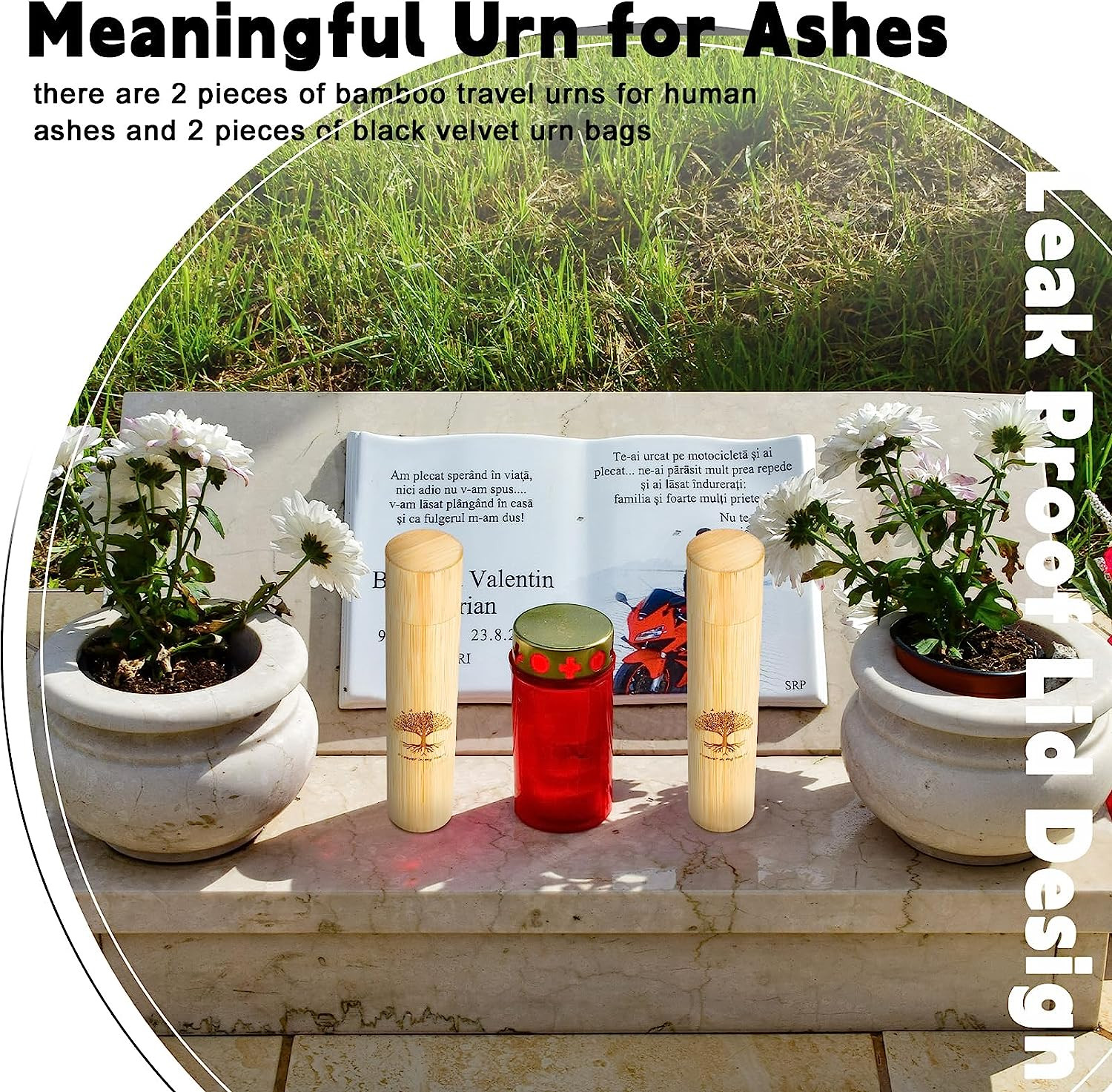 1 Set Bamboo Scattering Urns for Ashes 9” X 2” Biodegradable Scattering Cremat