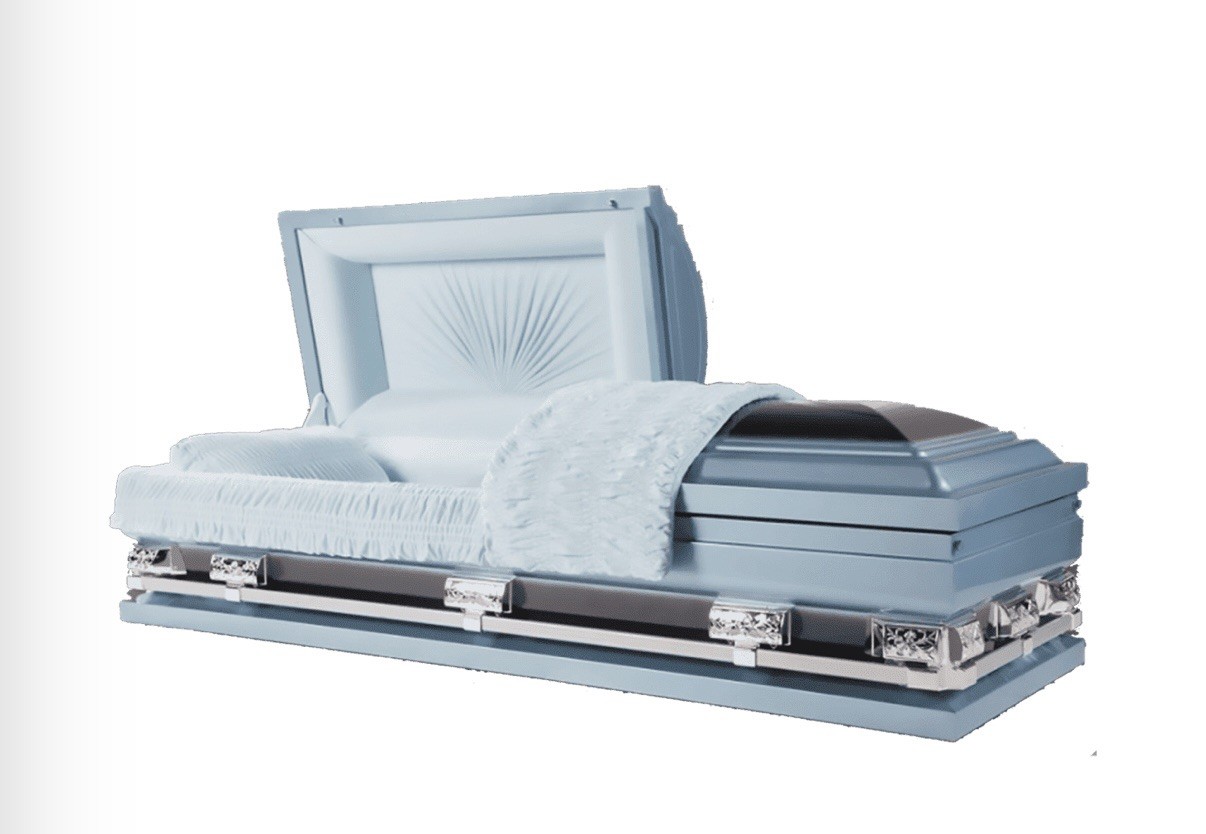 Casket Emporium – “Jefferson Blue” Economy Casket