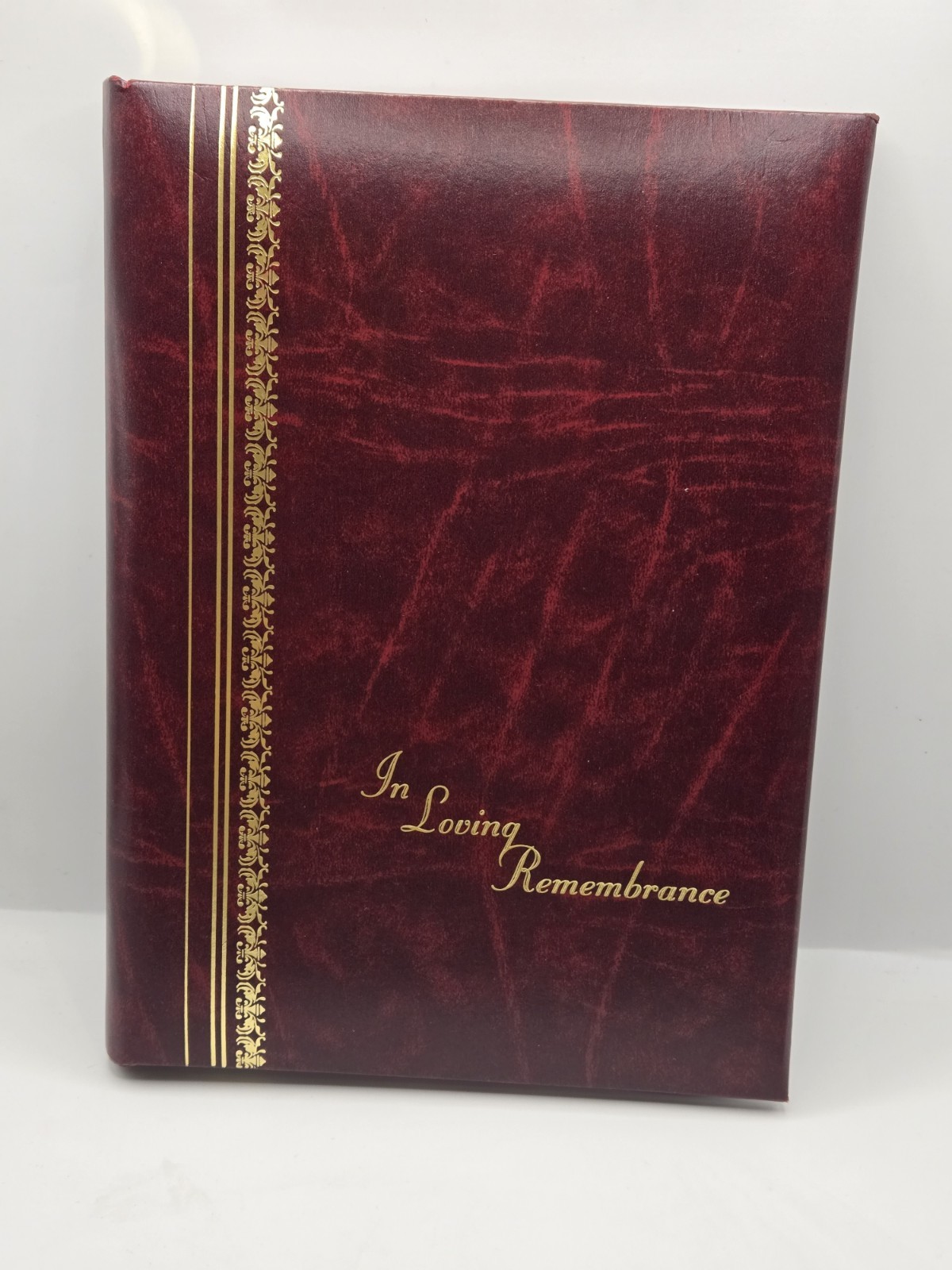 Memorial Guest Register Book Burgundy Leatherette Gold Foil In Loving Remembranc