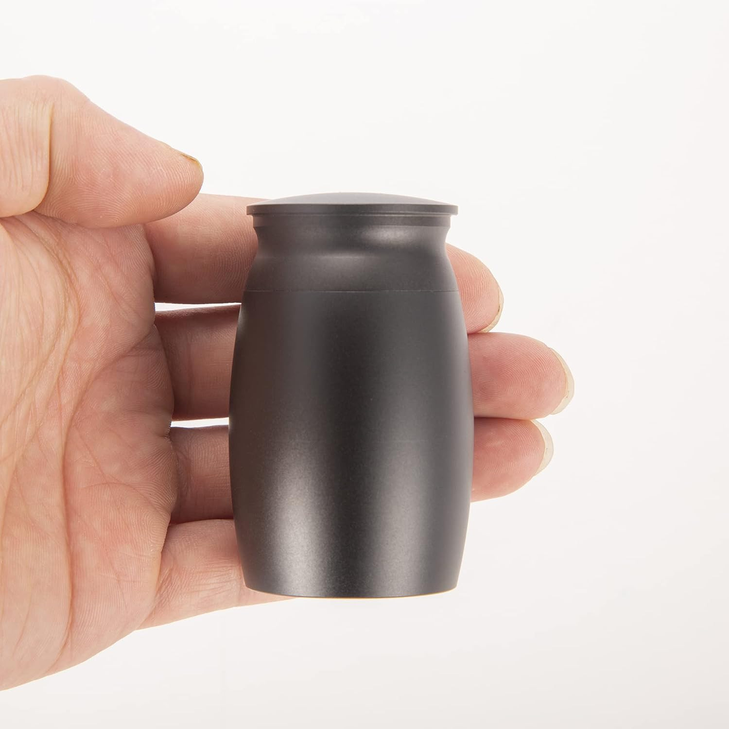 Mini Small Urns for Ashes, 2.8″ High Blank Black Memorial Cremation Urn, Handcra