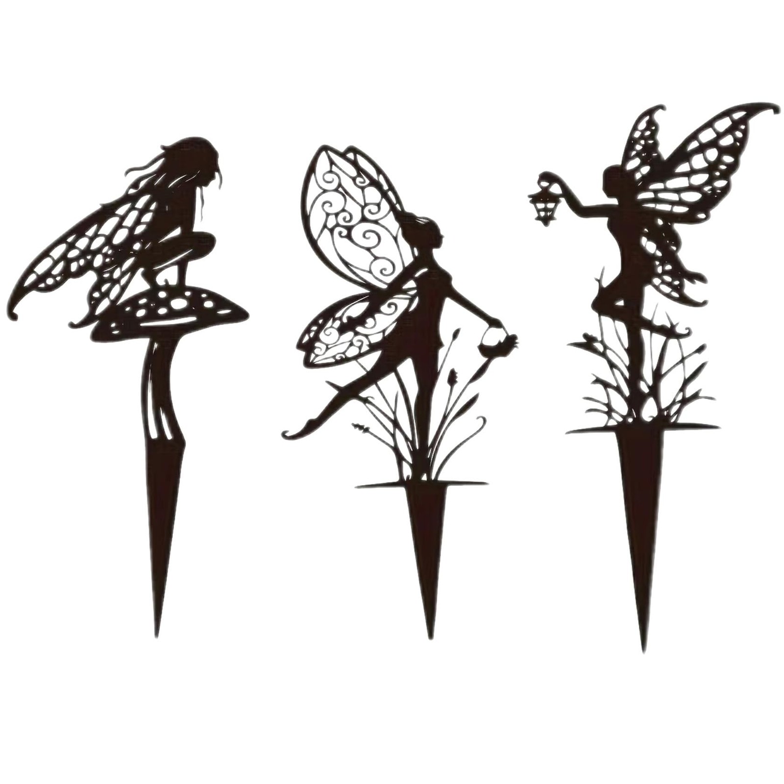 Decorative Garden Stakes Fairy Garden Statues Whimsical Outdoor Decor 3 Pack